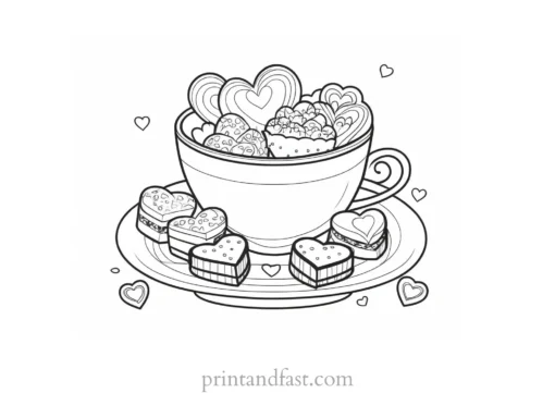 valentines day coloring page chocolate