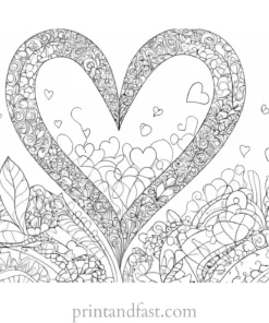 valentines day coloring page intricate