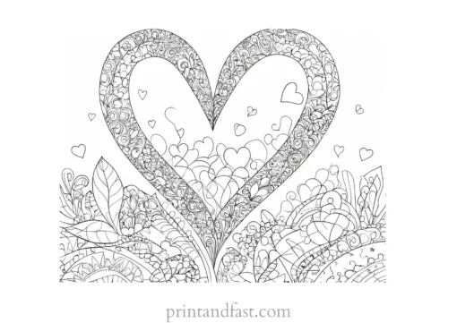 valentines day coloring page intricate