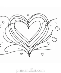 valentines day coloring page modern