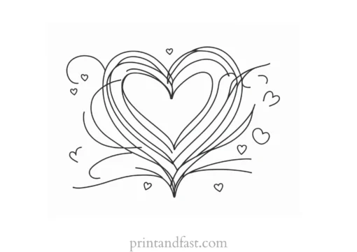 valentines day coloring page modern