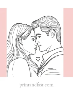 valentines day coloring page romantic