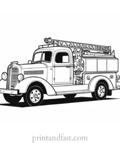 vintage fire truck coloring page