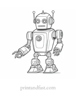 vintage robot coloring page