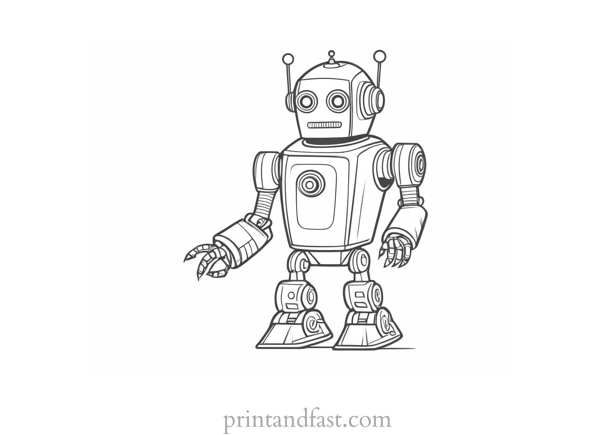 vintage robot coloring page