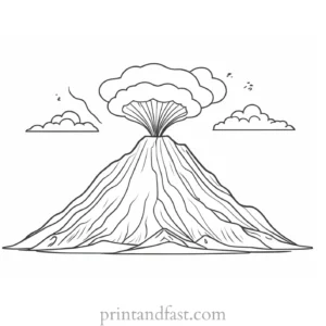 volcano coloring page activity