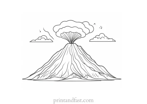 volcano coloring page activity