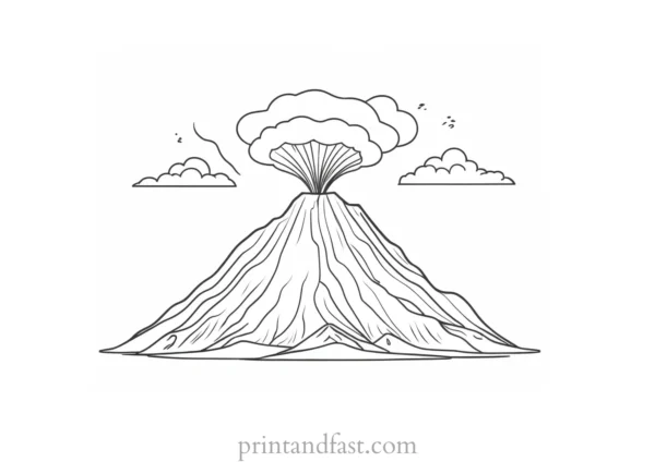 volcano coloring page activity