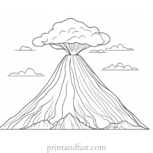 volcano coloring page cartoon