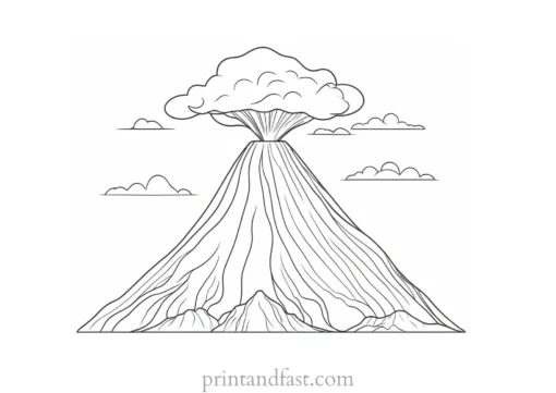 volcano coloring page cartoon