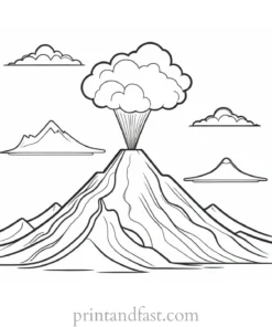 volcano coloring page craft