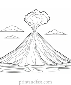 volcano coloring page easy