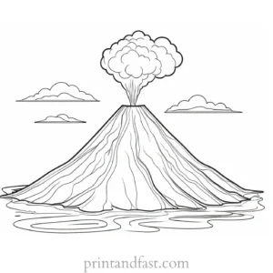 volcano coloring page easy