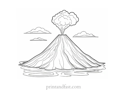 volcano coloring page easy