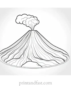 volcano coloring page educational