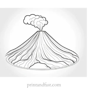 volcano coloring page educational