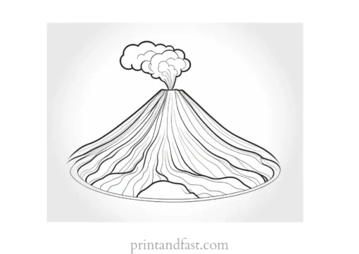 volcano coloring page educational