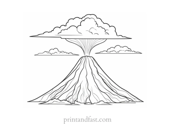 volcano coloring page elementary