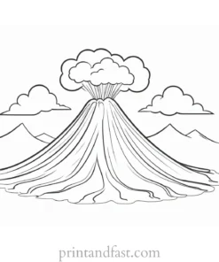 volcano coloring page eruption