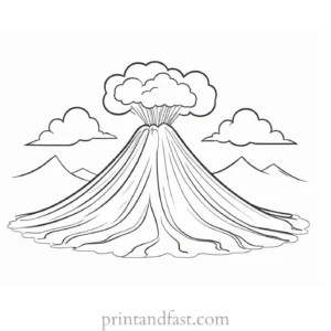 volcano coloring page eruption