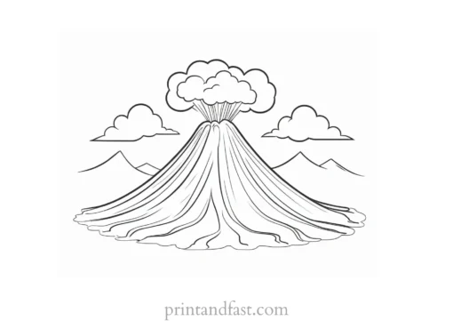 volcano coloring page eruption