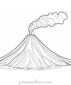 volcano coloring page for kids