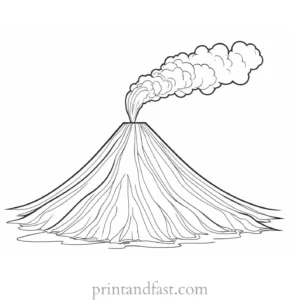 volcano coloring page for kids