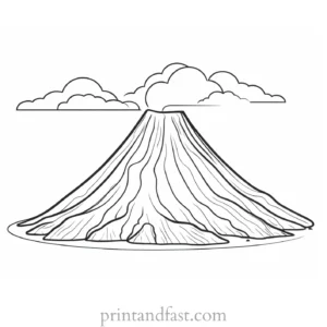 volcano coloring page free