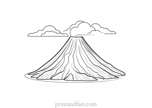 volcano coloring page free