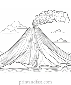 volcano coloring page fun