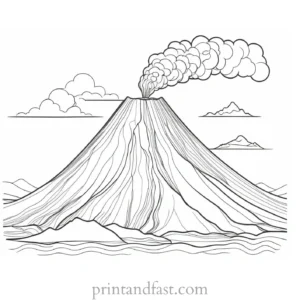 volcano coloring page fun