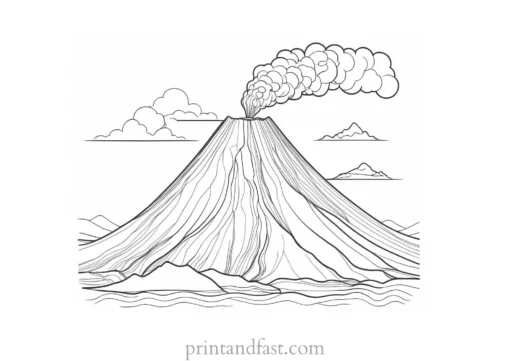 volcano coloring page fun