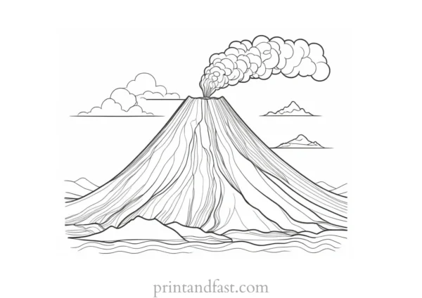 volcano coloring page fun