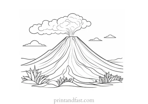 volcano coloring page nature