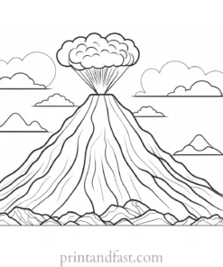 volcano coloring page online