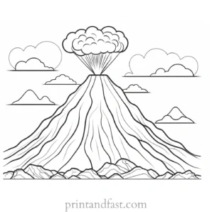 volcano coloring page online