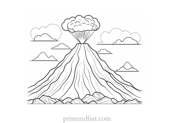 volcano coloring page online