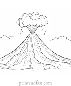 volcano coloring page outline