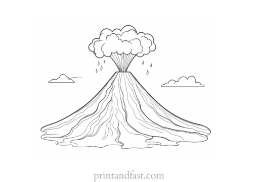 volcano coloring page outline