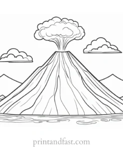 volcano coloring page preschool