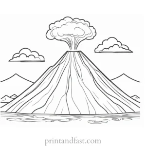 volcano coloring page preschool