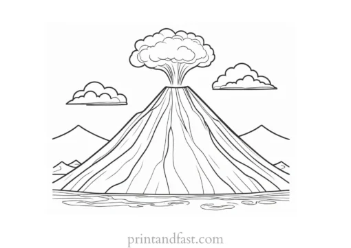 volcano coloring page preschool