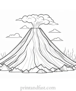 volcano coloring page printable