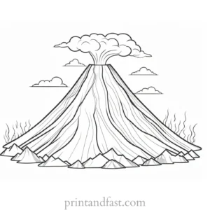 volcano coloring page printable