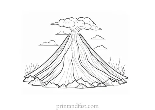 volcano coloring page printable