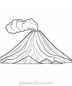 volcano coloring page realistic