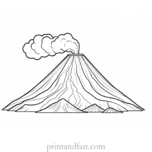 volcano coloring page realistic