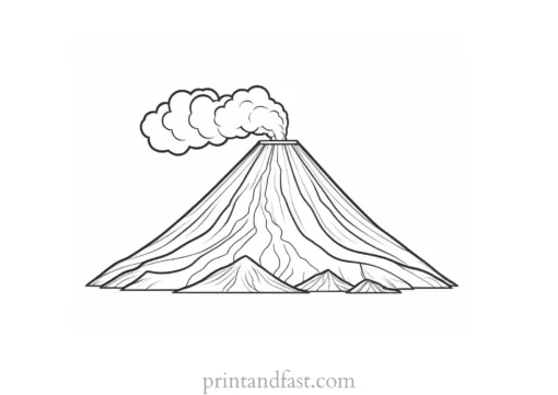 volcano coloring page realistic