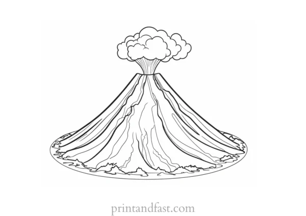 volcano coloring page science