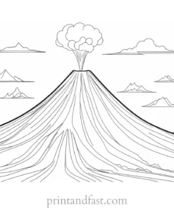 volcano coloring page simple